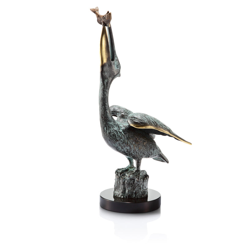 Pelican Eating Fish Sculpture by San Pacific International/SPI Home