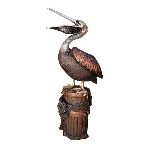 Bronze Standing Pelican Fountain- Mouth Open
