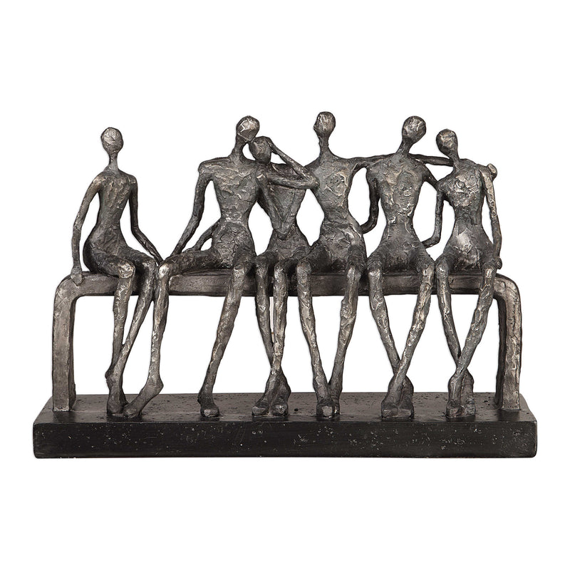 Central Park-People on Bench Sculpture