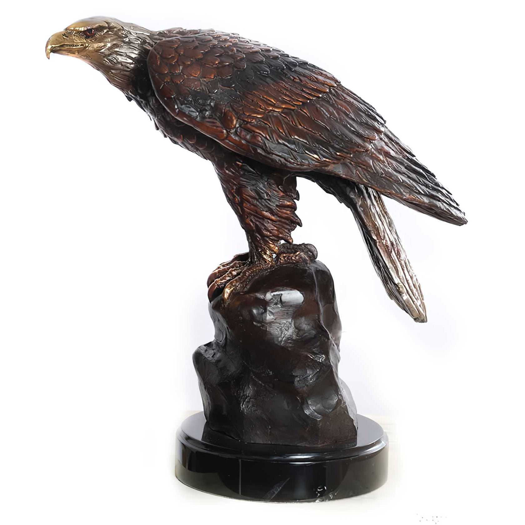 Perched Bald Eagle Tabletop Sculpture — AllSculptures