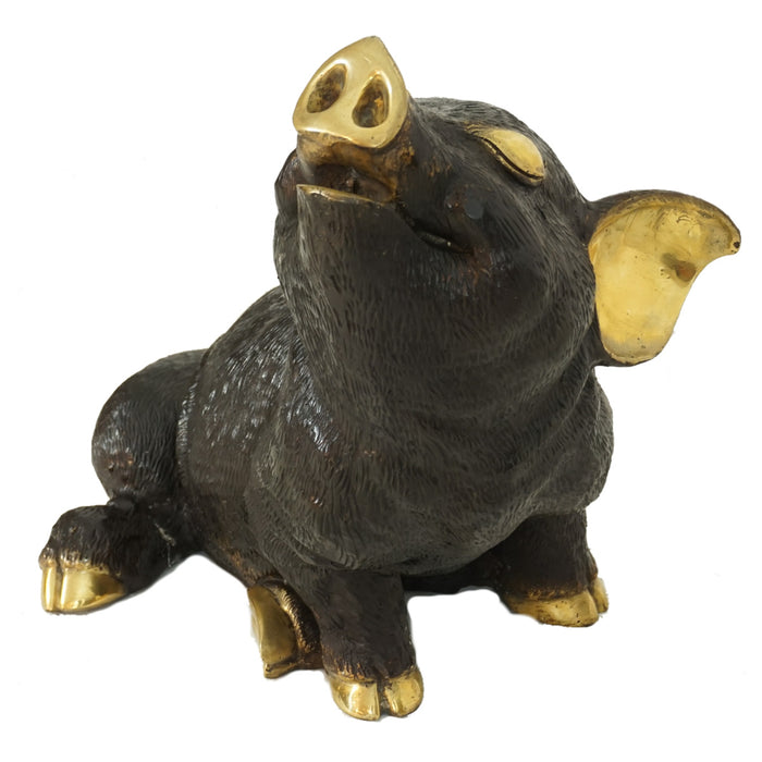 Pig Sculpture- Gold & Bronze