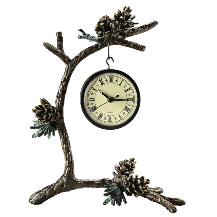 Pinecone and Branch Table Clock by San Pacific International/SPI Home