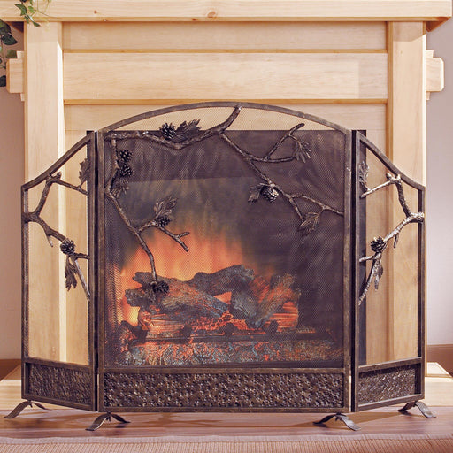 Pinecone Fireplace Screen by San Pacific International/SPI Home