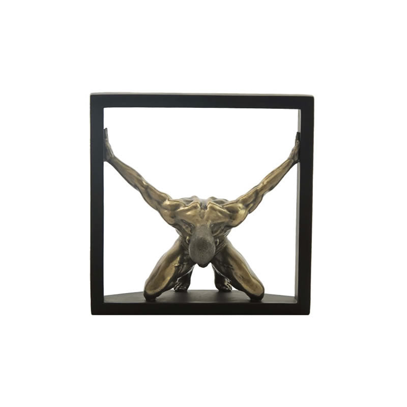 Poise, Nude Male Statue In Frame