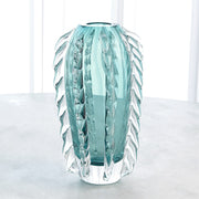 Polish Art Glass Vase Fringe Vase Azure