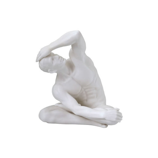 Posture Male Nude Sculpture in Matte White