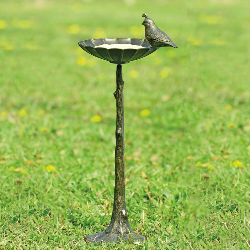 Quail Birdbath and Birdfeeder by San Pacific International/SPI Home
