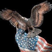 Reaching Higher Patriotic Eagle Statue with American Flag