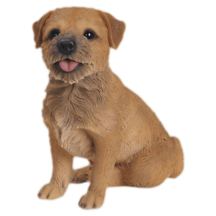 Realistic Border Terrier Dog Statue- 12.75 inch