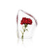Red Carnation Flower- Crystal Sculpture by Mats Jonasson