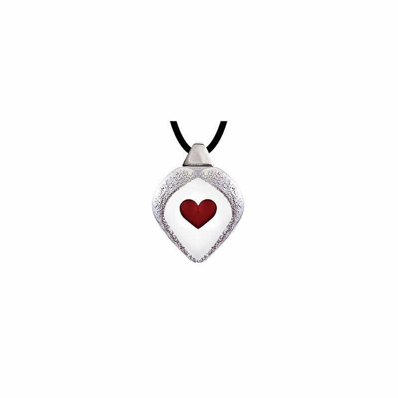 Red Heart Crystal Necklace, Small by Mats Jonasson