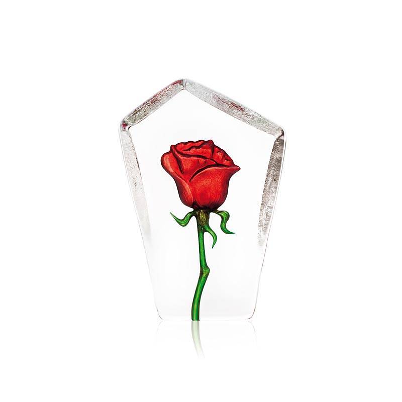 Red Rose Figurine- Crystal by Mats Jonasson — AllSculptures