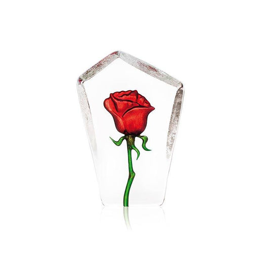 Red Rose Figurine- Crystal by Mats Jonasson