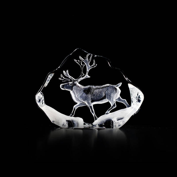 Reindeer Crystal Figurine by Mats Jonasson