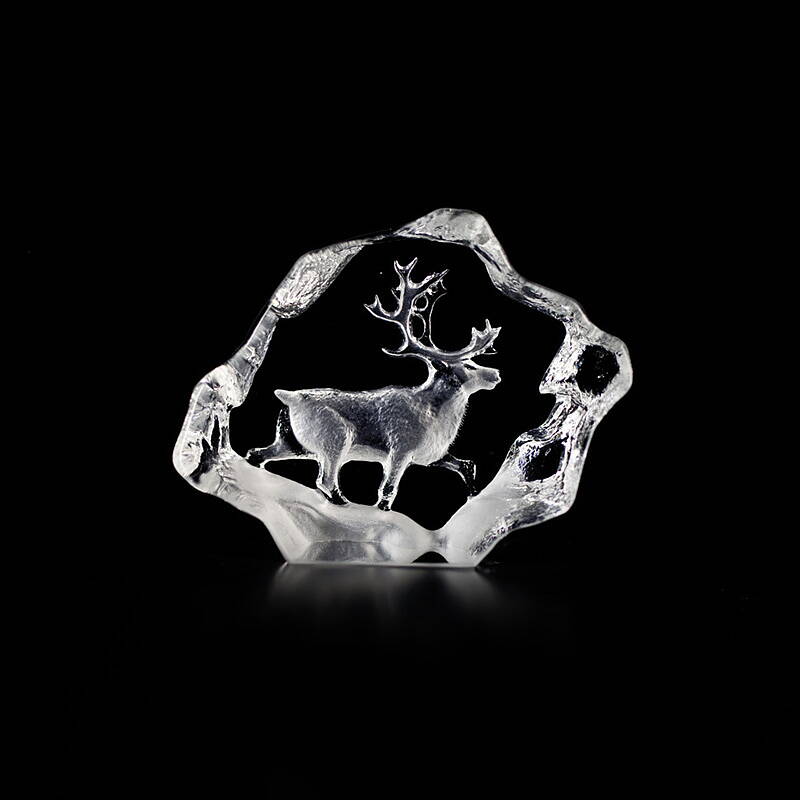 Reindeer Crystal Figurine, Mini by Mats Jonasson