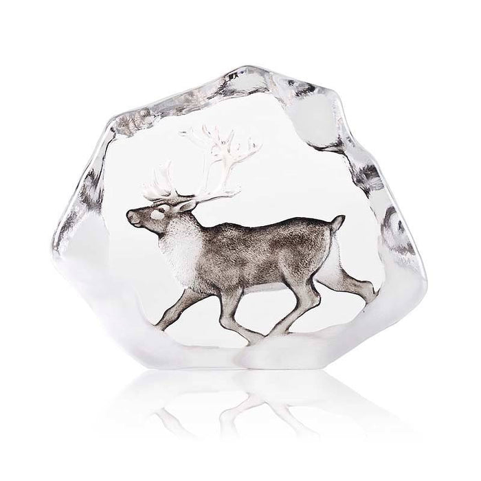Reindeer Crystal Sculpture by Mats Jonasson