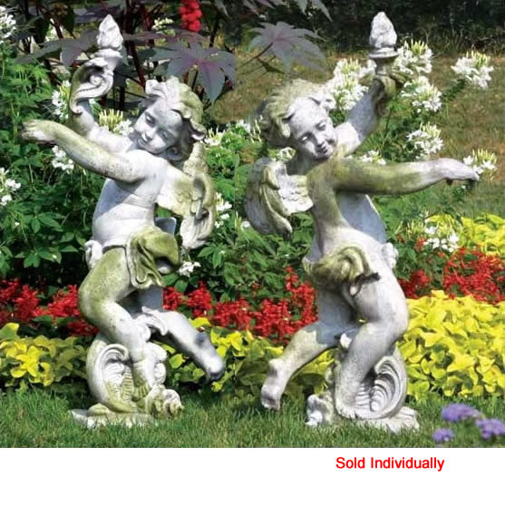 Rococo Angel Statue-Torch Right