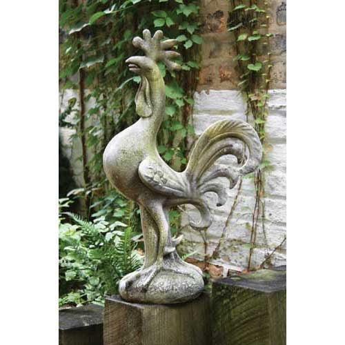 Rooster Crowing Garden Statue