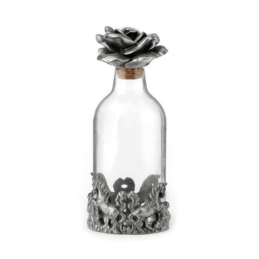 Rose Petal Base Perfume Bottle With Rose Cap