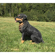 Rottweiler Dog Statue- Side View In Grass
