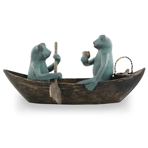 Rowboat Picnic Frogs Garden Sculpture