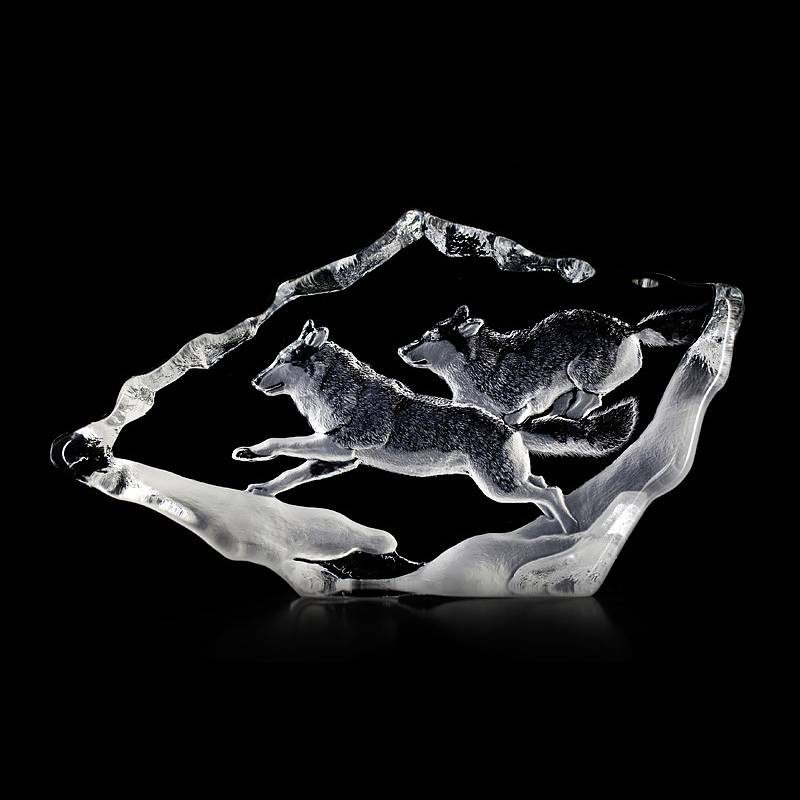 Crystal Wolf Figurines