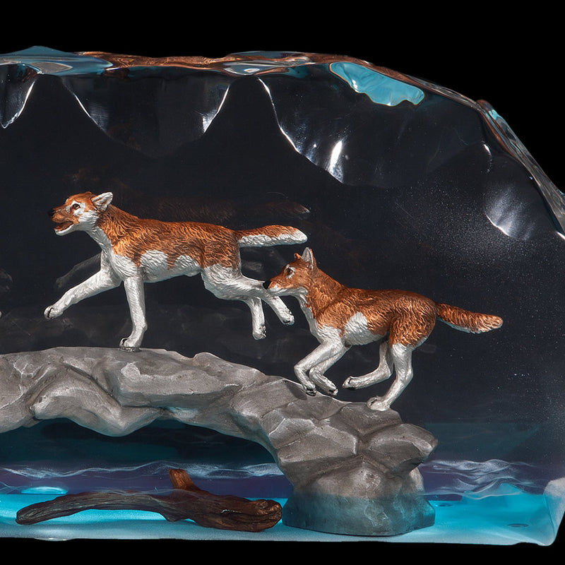 Running Spirit Wolf Pack Sculpture by Kitty Cantrell