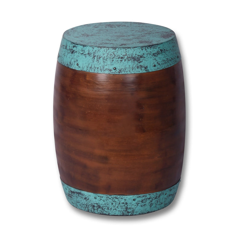 Rustic Barrel Garden Stool