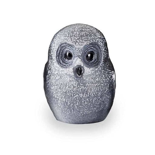 Safari Owl Black Crystal Sculpture by Mats Jonasson