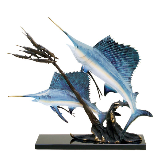 Sailfish Going After Ballyhoo Sculpture-Imperial Finish  by San Pacific International/SPI Home