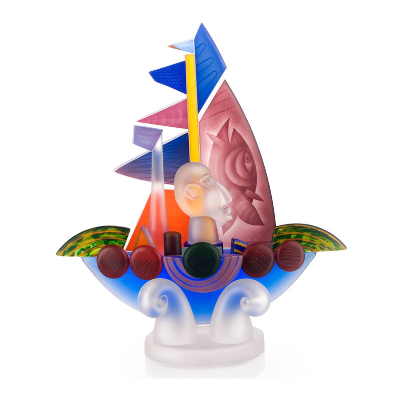 Sailor Sailboat Blown Glass Sculpture