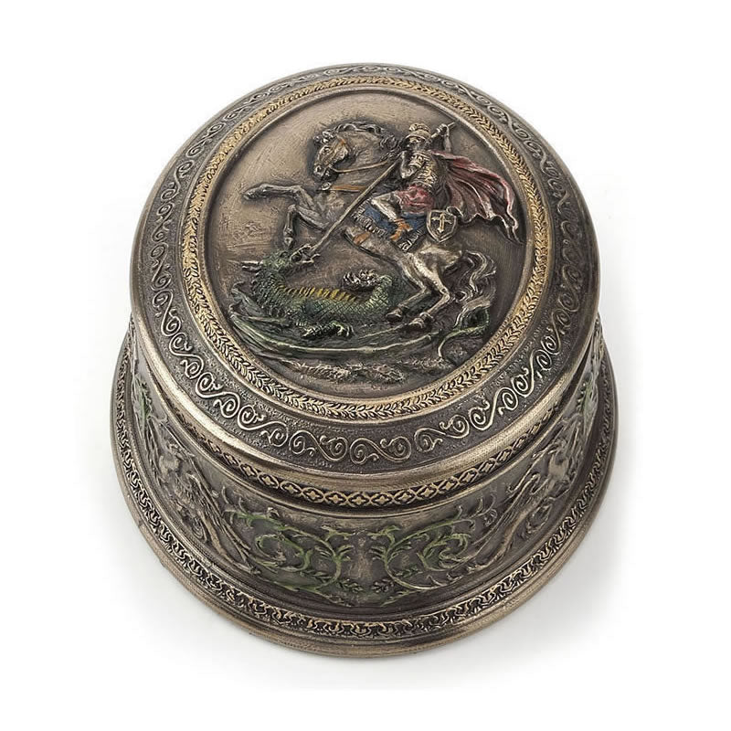 Saint George Slaying Dragon Trinket Box