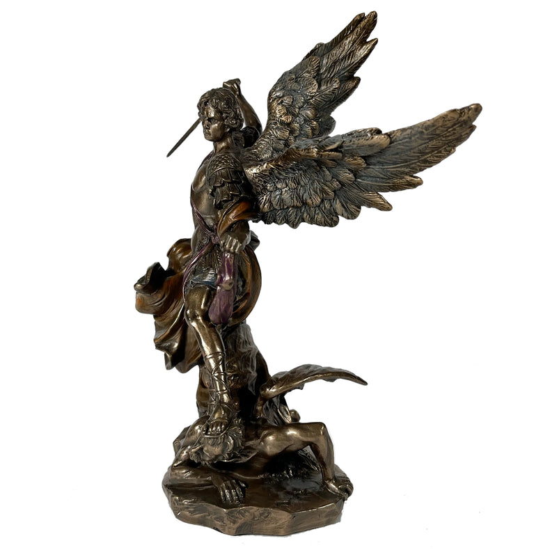 Saint Michael Slaying Demon Sculpture