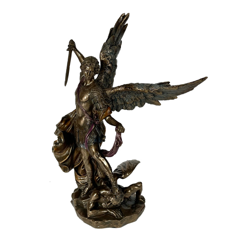 Saint Michael Slaying Demon Sculpture