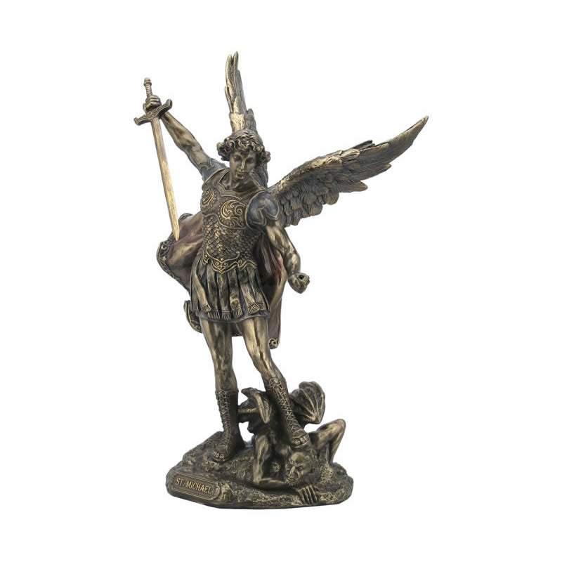 St. Michael Standing On Demon With Sword Statue