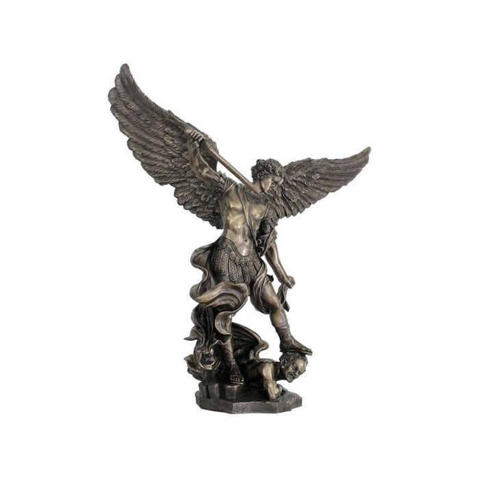 St. Michael Standing Over Demon Sculpture- 43.75 Inch