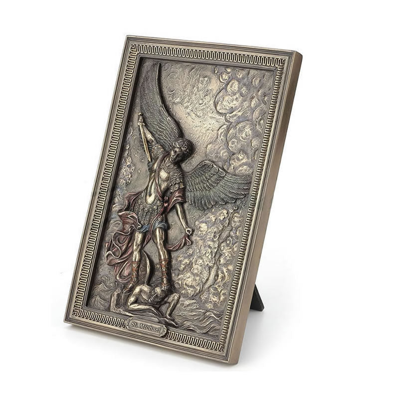 Saint Michael Tramples Demon Wall Plaque