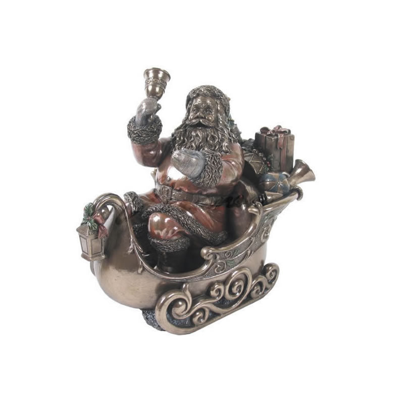 Santa In Sleigh Christmas Statue