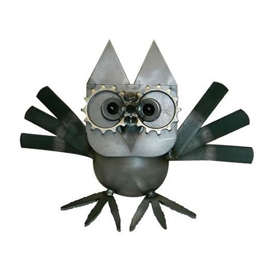 Scrap Metal Art Owl Sculpture by Yardbirds