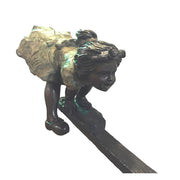 Seesaw Fun Time- Bronze Kids Sculpture- Girl