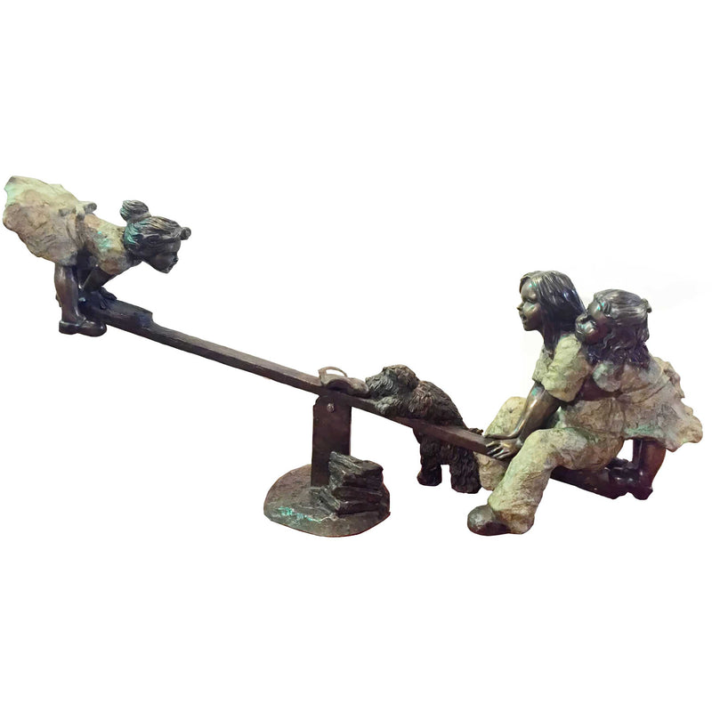 Seesaw Fun Time- Bronze Kids Sculpture