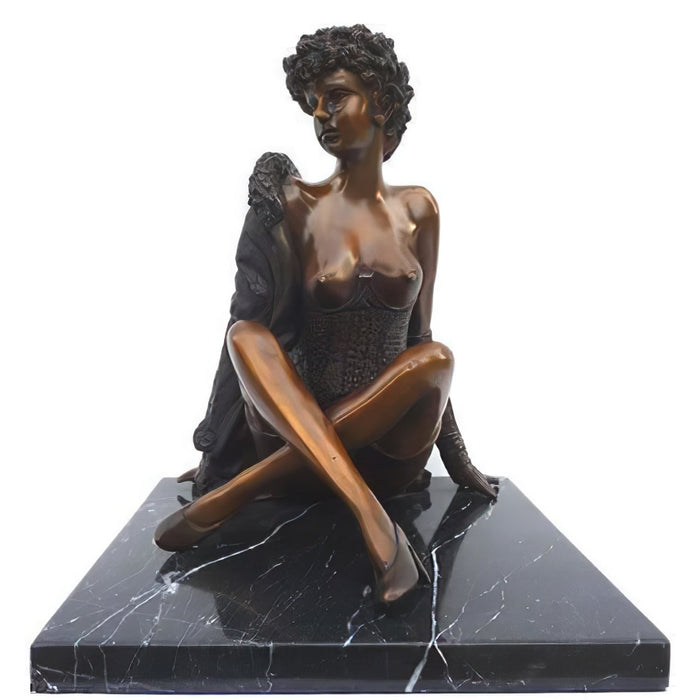 Sexy Lady In Lingerie Bronze Statue