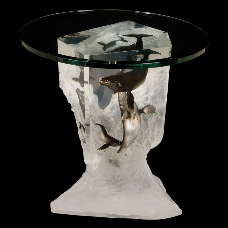 Silent Serenade Whale Sculpture End Table