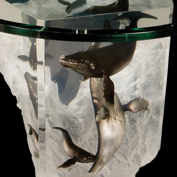 Silent Serenade Whale Sculpture End Table