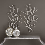 Silver Branches Wall Art Set