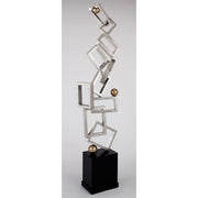 Silver Connections Modern Floor Sculpture by Artmax