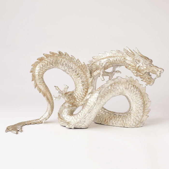 Silver Leaf Dragon Sculpture 2