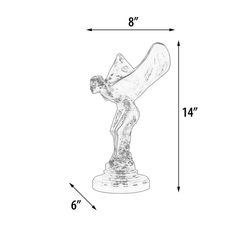 Silver Spirit of Ecstasy Tabletop Sculpture-14"H