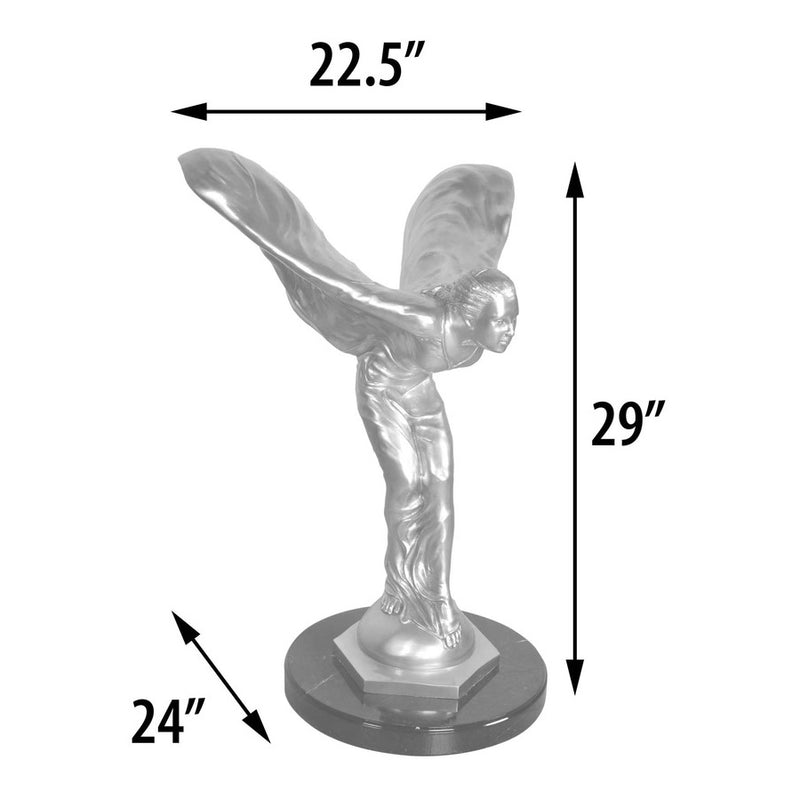 Silver Spirit of Ecstasy Sculpture-29"H