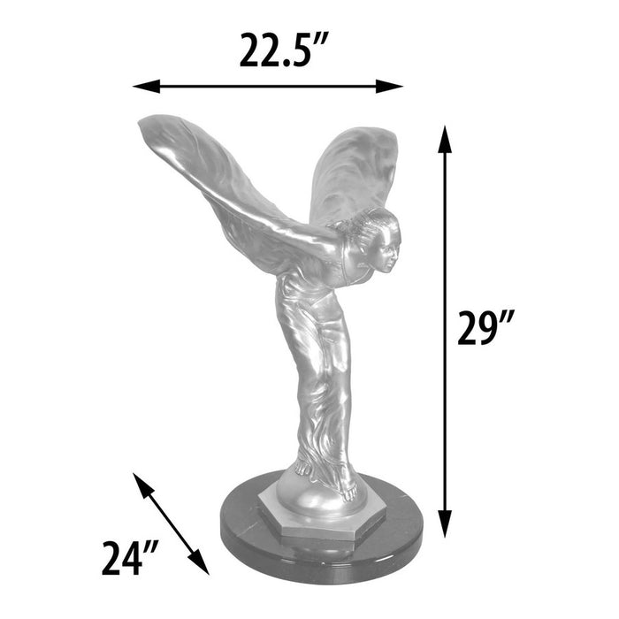 Silver Spirit of Ecstasy Sculpture-29"H